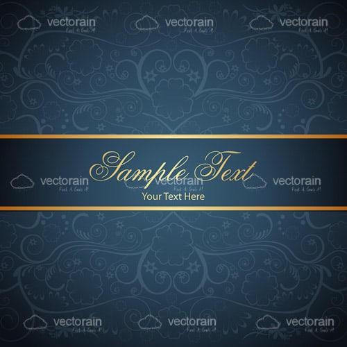 Abstract Blue Floral Background with Sample Text